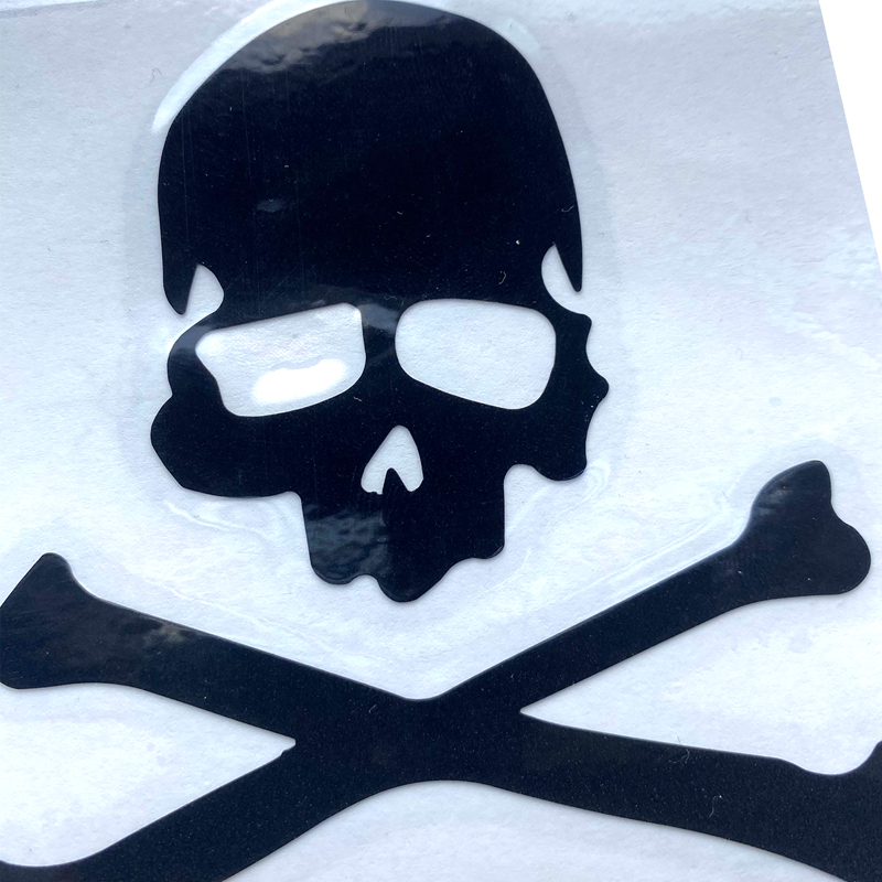 Black Reflective Skull Stickers - 